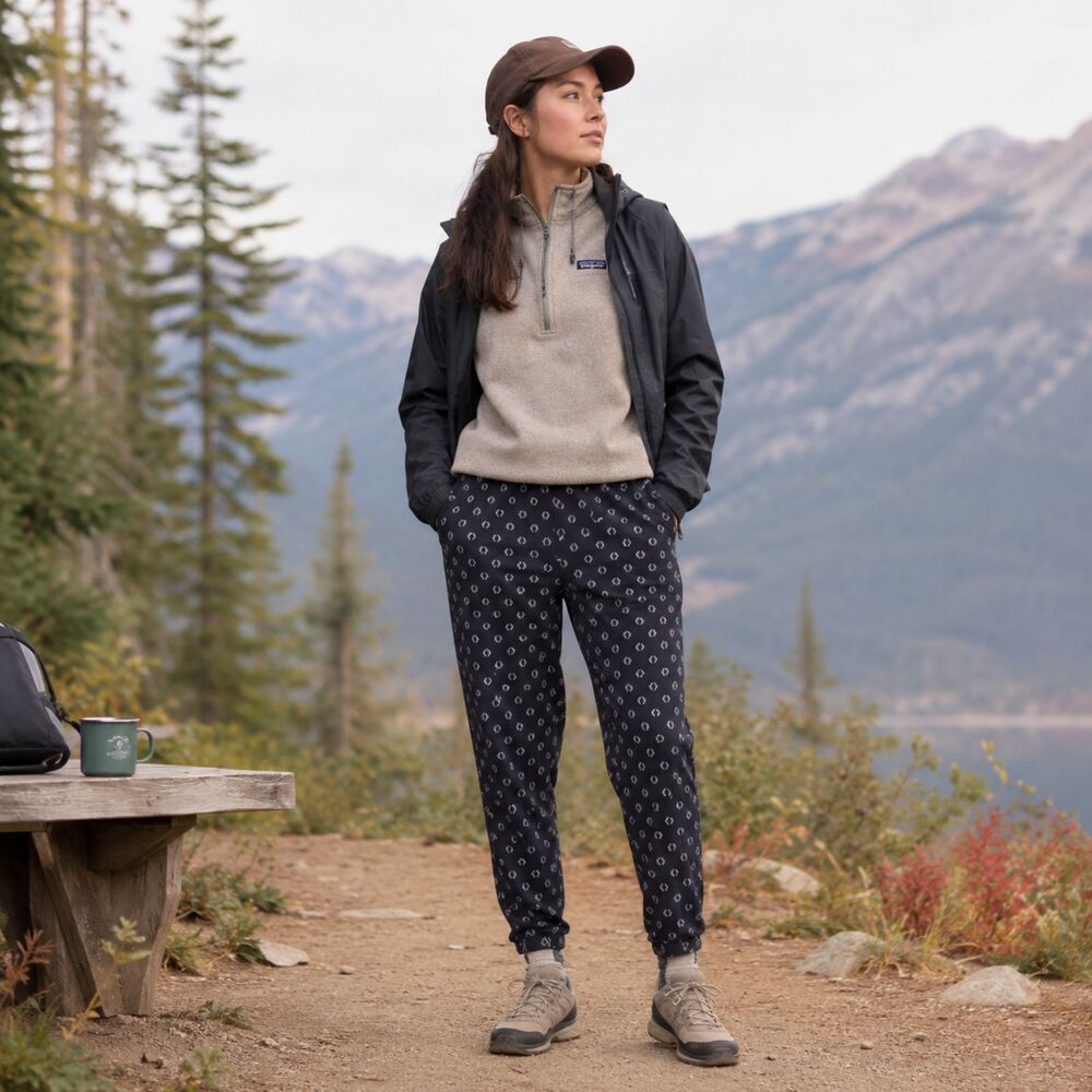 Vintage Outdoor Y2K Gorpcore Pinwheels Printed Cotton Blend Legging Pants